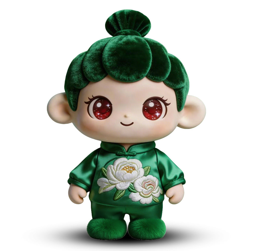 Green Bun-Head Doll